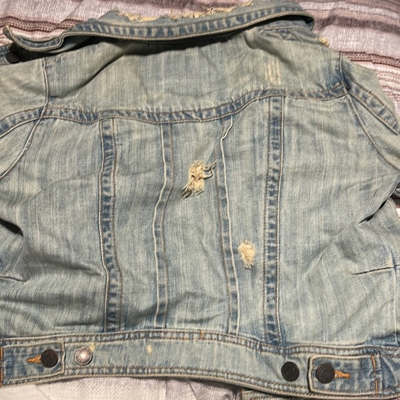 River.Island Cropped Jean Jacket 20” long Size 10 - Picture 3 of 3